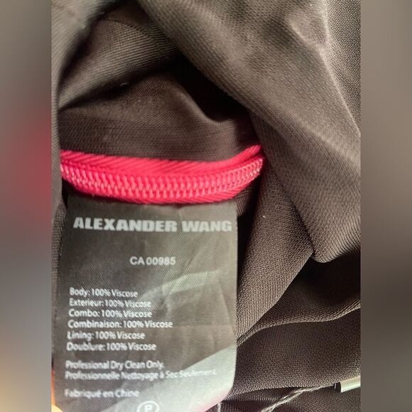 ALEXANDER WANG MIDI DRESS Black/pink Viscose Sleeveless Sz 4 NWT - Picture 13 of 16